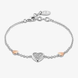 Clogau Two Colour Forever Yours Heart Bracelet 3SFYO994