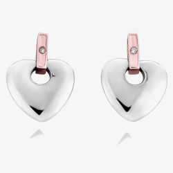 Clogau Silver 9ct Rose Gold Cariad Diamond Earrings 3SCE010