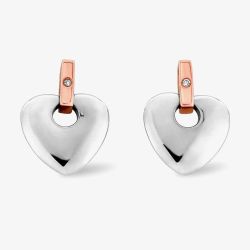Clogau Silver 9ct Rose Gold Cariad Diamond Earrings 3SCE010