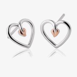 Clogau Tree Of Life Heart Stud Earrings 3STLHE7