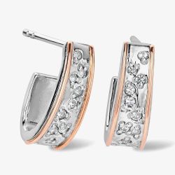 Clogau Cariad Sparkle Half Hoop Earrings 3SCCBE01