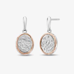 Clogau Tree of Life Silver Filigree Oval Dropper Earrings 3STOL764