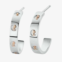 Clogau Ladies Insignia Sterling Silver Slim Half Hoop Earrings 3SINS850