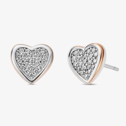 Clogau Two Colour Forever Yours Heart Stud Earrings 3SFYO995