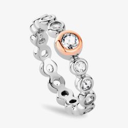 Clogau Celebration Silver White Topaz Tennis Ring 3SCLC0797