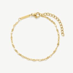 D.Louise Yellow Gold Tone Plated Stainless Steel Single Dainty Bracelet GB-013