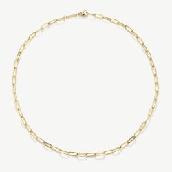 D.Louise Yellow Gold Tone Plated Stainless Steel Paperclip Chain GN-010