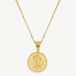 D.Louise Yellow Gold Tone Plated Stainless Steel St.Christopher Pendant THN-21