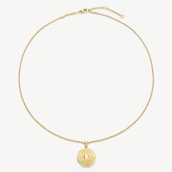 D.Louise Yellow Gold Tone Plated Stainless Steel Engravable Heart Talisman Pendant THN-66