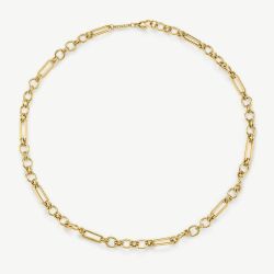 D.Louise Yellow Gold Tone Plated Stainless Steel Eternal Link Chain NAN-06