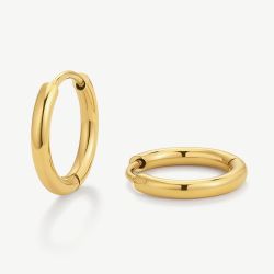 D.Louise 14ct Yellow Gold Plated Stainless Steel Essential Extra Small Hoop Earrings GE-067