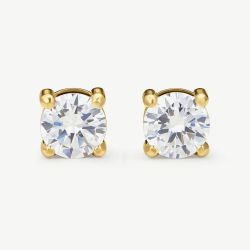 D.Louise Yellow Gold Tone Plated Stainless Steel Tennis Stud Earrings YBE-12-06
