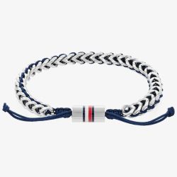 Tommy Hilfiger Braided Stainless Steel Navy Nylon Bracelet 2790511