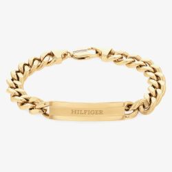Tommy Hilfiger Clash Gold Plated Logo Curb Chain Bracelet 2790580