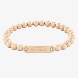 Tommy Hilfiger Ladies Rose Gold Tone Beaded Bracelet 2780936