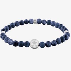 Tommy Hilfiger TH85 Mens Blue Lapis Lazuli Beaded Bracelet 2790608