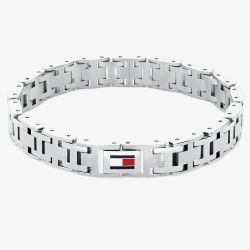 Tommy Hilfiger H-Link Silver Tone Stainless Steel Bracelet 2790682