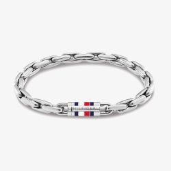 Tommy Hilfiger Stainless Steel Rectangle Belcher Chain Bracelet 2790749