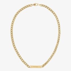 Tommy Hilfiger Clash Gold Plated Logo Curb Chain Necklace 2790578