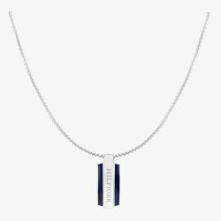 Tommy Hilfiger Parker Mens Stainless Steel Dog Tag Pendant Necklace 2790599