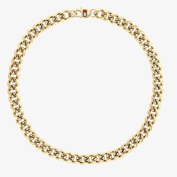 Tommy Hilfiger Wild Mens Gold Plated Chain Necklace 2790615