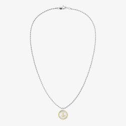 Tommy Hilfiger Nautical Two Tone 22 Inch Rope Chain Pendant Necklace 2790690