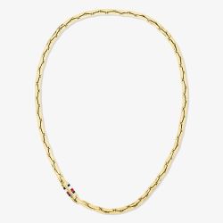 Tommy Hilfiger Yellow Gold Tone Plated Stainess Steel Logo Clasp Chain 2790746