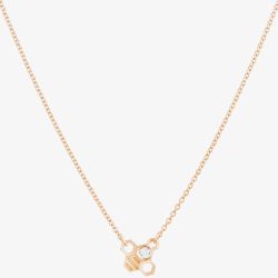 Rose Gold Plated Cubic Zirconia Tiny Bee Necklace BF1-RGP-CZ
