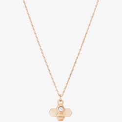 Rose Gold Plated Cubic Zirconia Large Bee Pendant Necklace BPL1-RGP-CZ