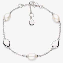 Kit Heath Sterling Silver Coast Pebble Pearl Bracelet 70183FP
