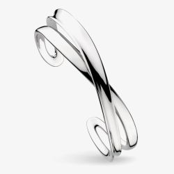 Kit Heath Sterling Silver Serenity Grande Crossover Cuff Bangle 71186RP
