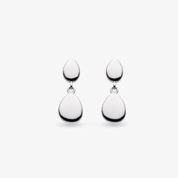 Kit Heath Sterling Silver Coast Pebble Twin Droplet Earrings 60186RP