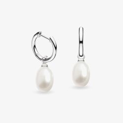 Kit Heath Silver Revival Classic Pearl Hoop Earrings 50430FP