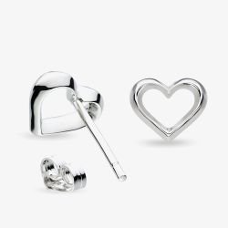 Kit Heath Love Silver Heart Stud Earrings 40530RP