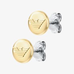 Emporio Armani Yellow Gold Tone Plated Stainless Steel Eagle Logo Stud Earrings EGS3436710