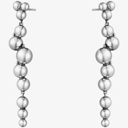 Georg Jensen Moonlight Grapes Long Dropper Sterling Silver Earrings 10019040