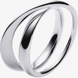 Georg Jensen Moebius Sterling Silver Double Ring 20000309 60 