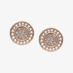 Fossil Halo Rose Gold-Tone Stud Earrings JF03263791