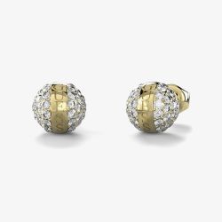 Guess Calypso Gold Tone Crystal Sphere Studs Earrings UBE04459YG