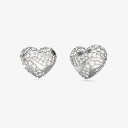 Guess In My Heart Crystal Heart Wave Stud Earrings UBE04504RH