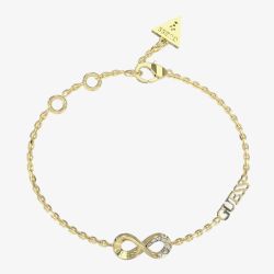 Guess Endless Dream Gold Plated Infinity Logo Chain Bracelet JUBB03270JW YG L