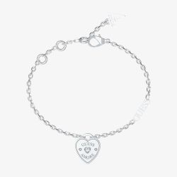 Guess Amore Silver Heart Charm Bracelet UBB05057RHL