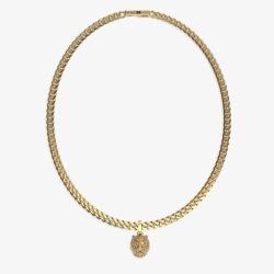 Guess Lion King Gold Plated Lion Head Necklace UMN01301YG