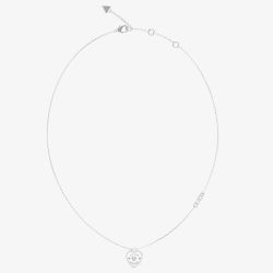 Guess Amore Silver Rhodium 18 Inch Crystal Heart Necklace UBN05056RH