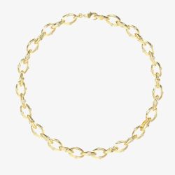Guess Bamboo Gold Tone Crystal 18 Inch Link Necklace UBN05162YG