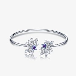 Fei Liu Rhodium Plated Fountain Crystals Star Bangle CAR-925R-406-SWCZ