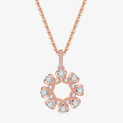Fei Liu Lilia 18ct Rose Gold Cubic Zirconia Open Flower Pendant Necklace LIL-925P-301-CZ00
