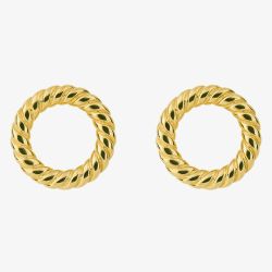Fiorelli Gold Plated Circle Rope Stud Earrings E6215