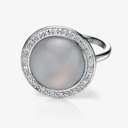 Fiorelli Silver Round Chalcedony Cubic Zirconia Ring R3354