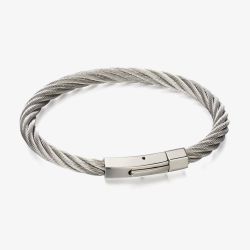 Fred Bennett Stainless Steel Twisted Cable Bracelet B5053